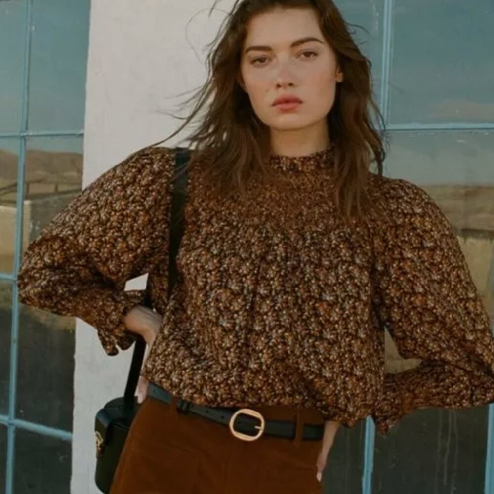 Doen Amoret Top in Noir Fleurs D'Avignon - XS